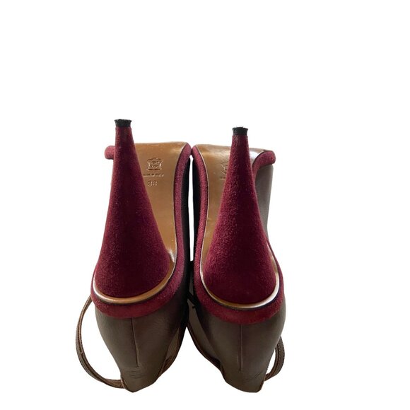 Missoni Leather Ankle Strap Pumps Brown Size 38 Stealth Wealth Boho Glam Classic - Picture 11 of 13